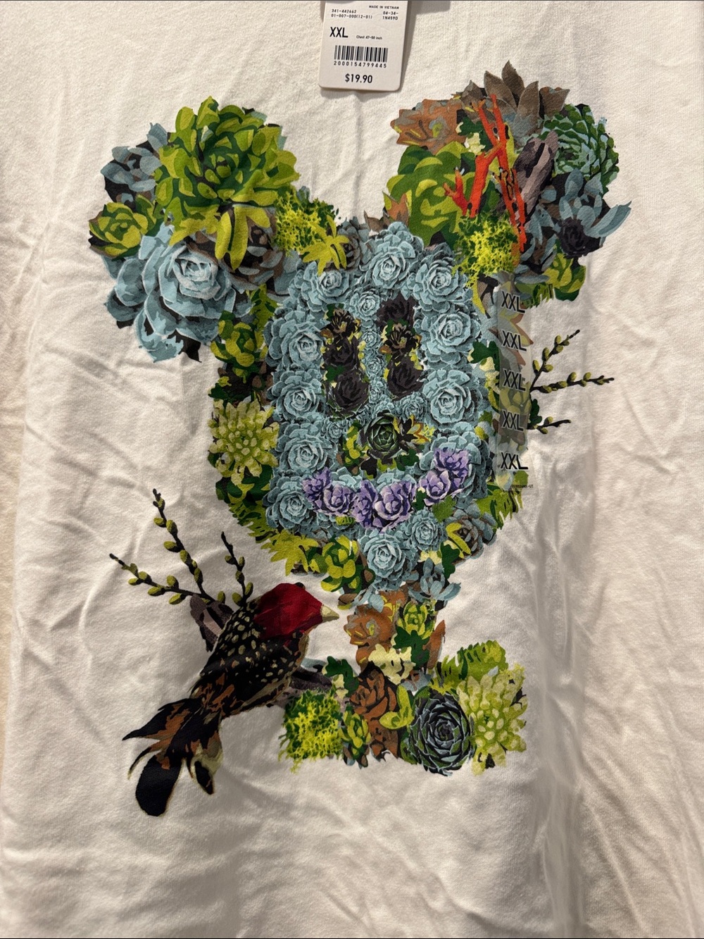 NWT!  Uniqlo x Disney Mickey Mouse botanical floral graphic t-shirt in size XXL - Picture 5 of 8